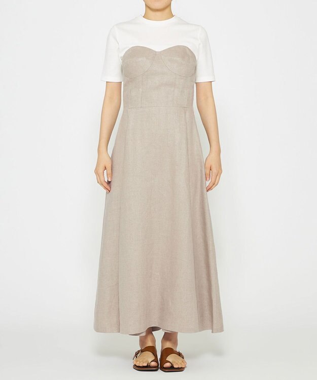 uncrave ヘリンボーン リネン ワンピース（uncrave WHITE） フラックスA