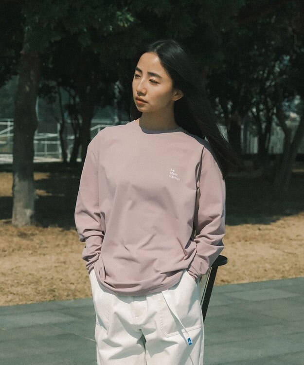 SHARE PARK LADIES 【UNISEX】吸水速乾 LMCバックプリントロングスリーブTシャツ（S・Mサイズ） スモーキーピンク