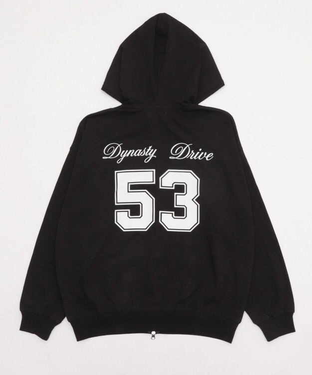 WEGO 【ユニセックスITEM/MLサイズ展開】ナンバリングカットZIPパーカー ブラック