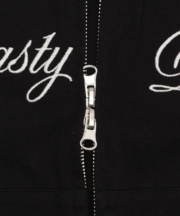 WEGO 【ユニセックスITEM/MLサイズ展開】ナンバリングカットZIPパーカー ブラック