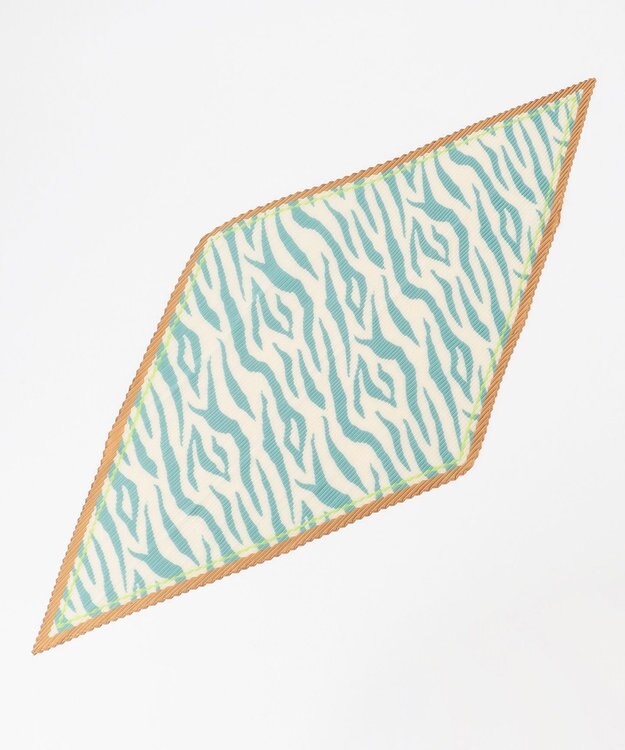 ANY アニマルプリーツスカーフ ブルーグリーン