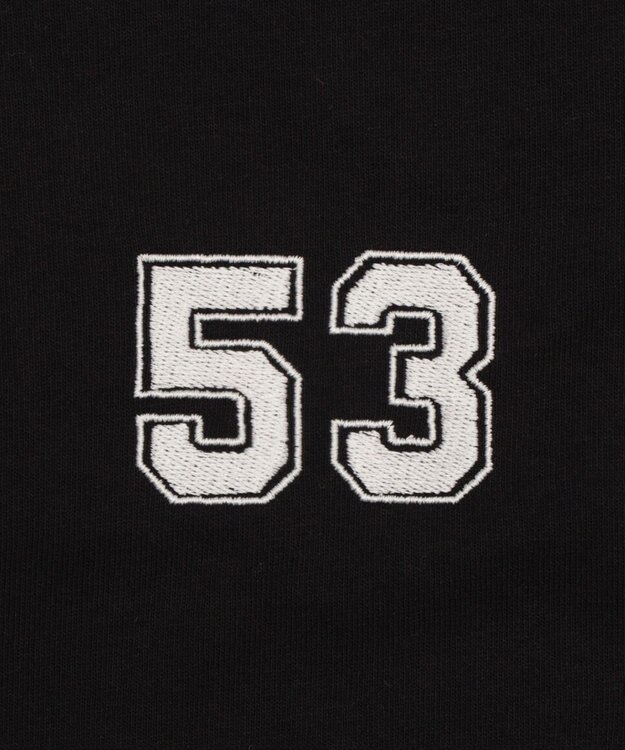 WEGO 【ユニセックスITEM/MLサイズ展開】ナンバリングカットZIPパーカー ブラック