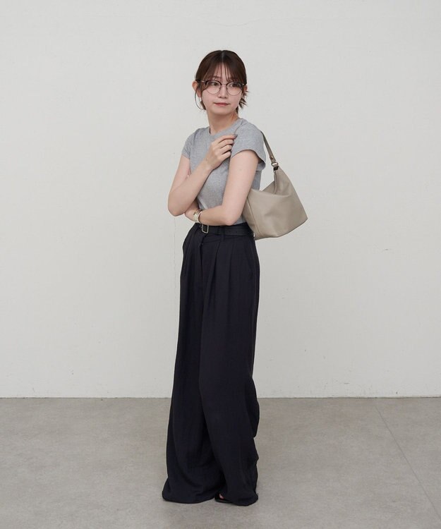 russet ソフトレザーシンプルショルダーバッグ(CE-1328-WEB) GrayBeige2