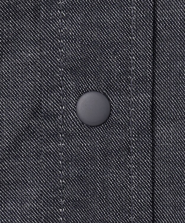 SHARE PARK LADIES 【UVカット・撥水・ストレッチ】イージーデニムノーカラーシャツ ネイビー系