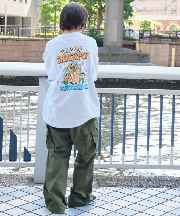 WEGO 【ユニセックス着用ITEM】ボーイズグラフィックBIG　T（LS） ライトグレー