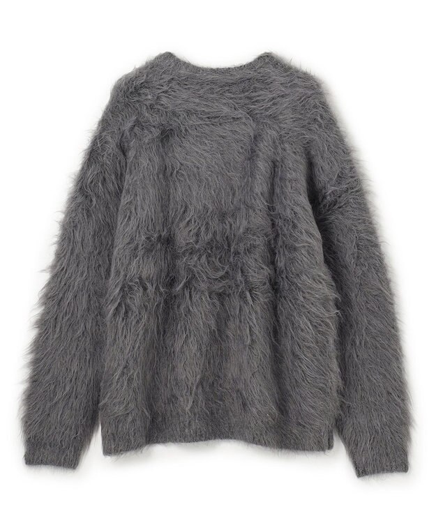 UNFILO MENS 【男女兼用】シャギー クルーネックニット チャコール