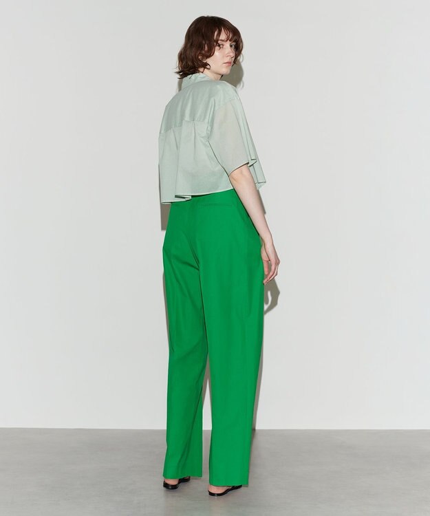 NAVE 【Nave 　洗える】シアークロップド シャツ ライトグリーン系