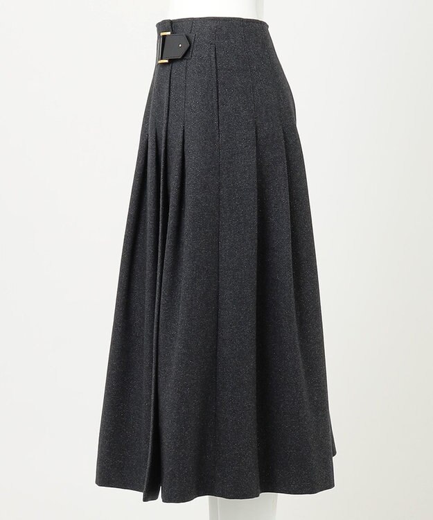 23区 【R(アール)】ウールラメ タックラップスカート チャコールグレー