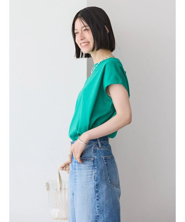 AMERICAN HOLIC バックボタンフレンチスリーブプルオーバー Green