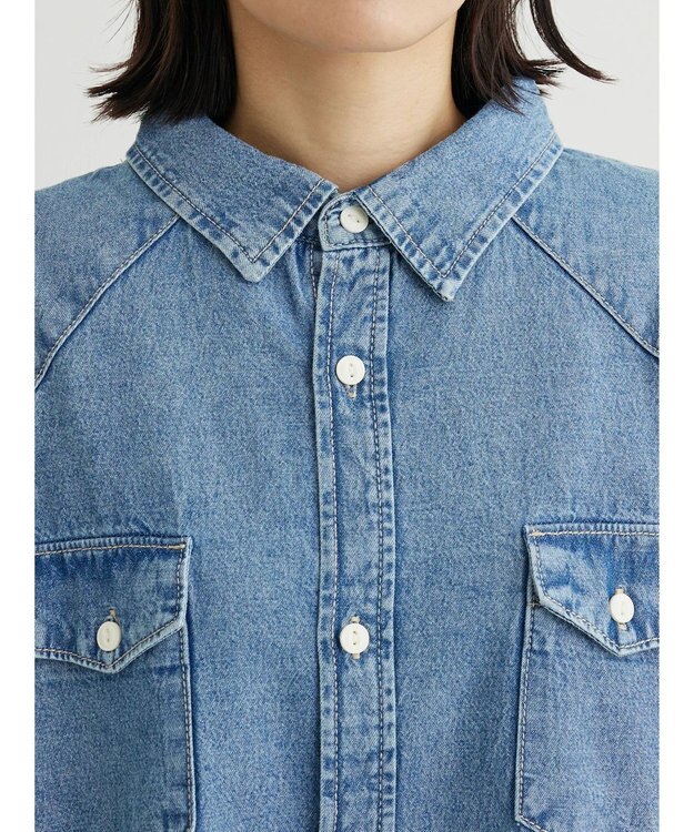 Green Parks ウエスタンＢｉｇデニムシャツ Indigo