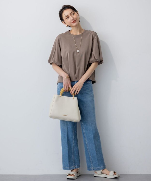 23区 アクリルハンドル バッグ アイボリー系