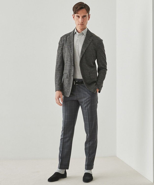 GOTAIRIKU 2年連続売上NO1【吸水速乾/ウォッシャブル/ストレッチ】ノルマンディーリネン カーディガンジャケット(25年モデル) グレー(NEW/フラップポケット)