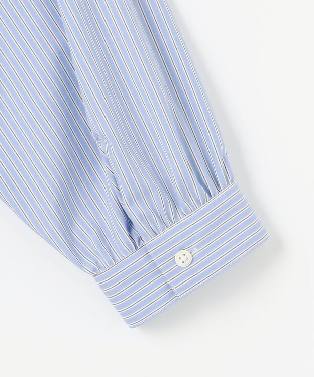 J.PRESS LADIES L 【洗える・接触冷感・UVケア】エステネージュ シャツ ワンピース ブルーストライプ系