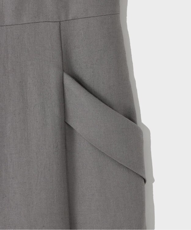 GRACE CONTINENTAL リネンタッチロングドレス グレー