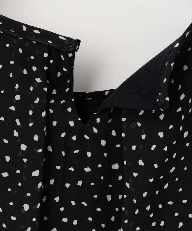 自由区 【洗える/ドット柄】ロイヤルシフォン プルオーバーカットソー ネイビー系5