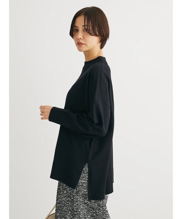 Green Parks もちやわ　モックネックプルオーバー Black