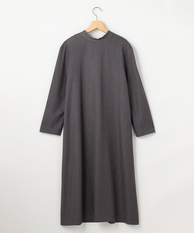 組曲 S 【前後着用可】ラメストライプボウタイ ワンピース グレー系1