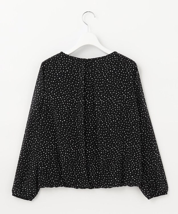 自由区 【洗える/ドット柄】ロイヤルシフォン プルオーバーカットソー ネイビー系5