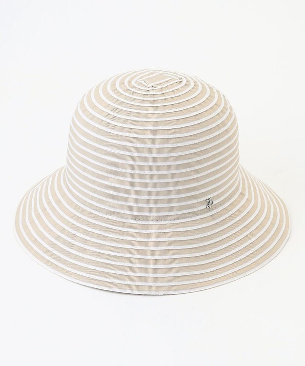 J.PRESS LADIES 【WEB限定カラーあり・洗える・UVカット・畳める】ブレード ハット ベージュボーダー系