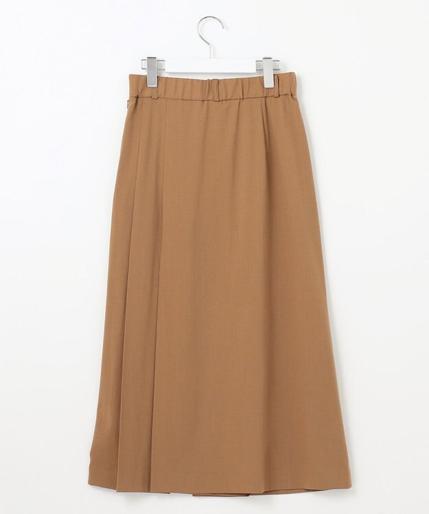 自由区 【洗える】トロストレッチ スカート ブラウン系