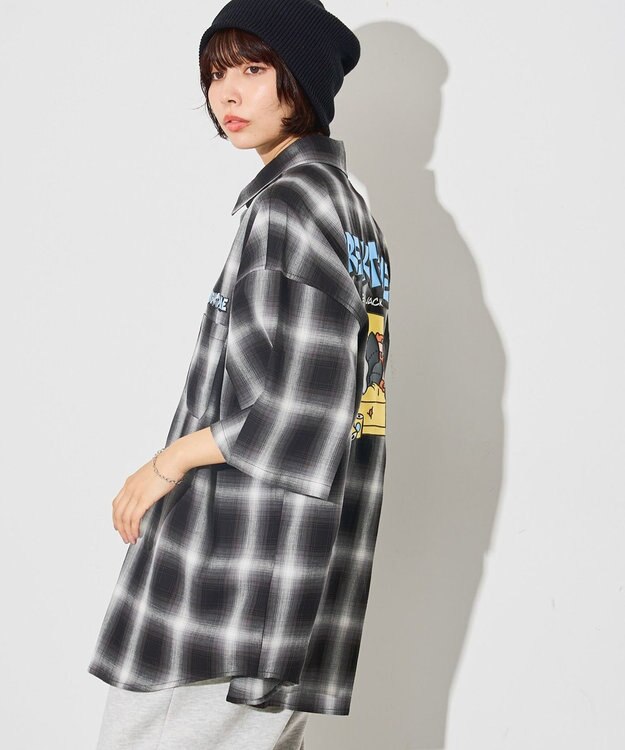 WEGO 【ユニセックス着用アイテム/綿100%/MLサイズ展開】別注NEW　JACKオンブレチェックシャツ（S） ブラックチェック1