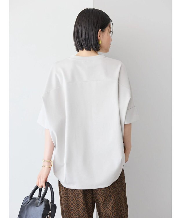 AMERICAN HOLIC 抗菌防臭＋接触冷感　コクーンカットプルオーバー Gray Beige