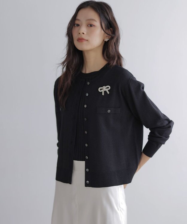 組曲 S ラメアンサンブル ニット ブラック系