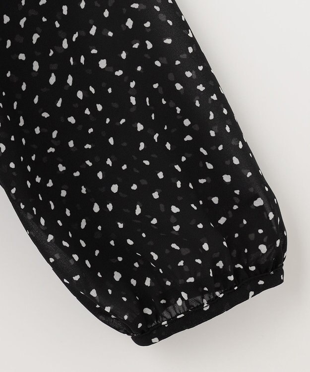 自由区 【洗える/ドット柄】ロイヤルシフォン プルオーバーカットソー ネイビー系5