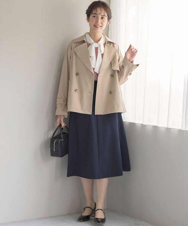 組曲 L 【KUMIKYOKU NAVY】ジョーゼットシフォン2WAY ボウタイブラウス パールホワイト系