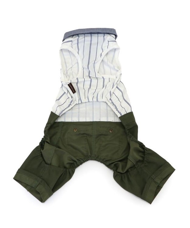 PET PARADISE ペットパラダイス エコメイド 襟付き パンツつなぎ 小型犬 ホワイト×ブルー