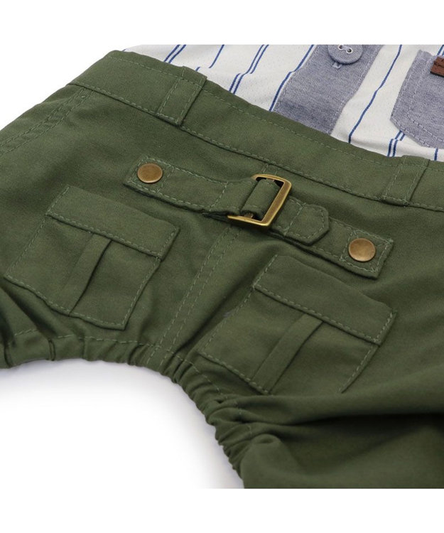 PET PARADISE ペットパラダイス エコメイド 襟付き パンツつなぎ 小型犬 ホワイト×ブルー