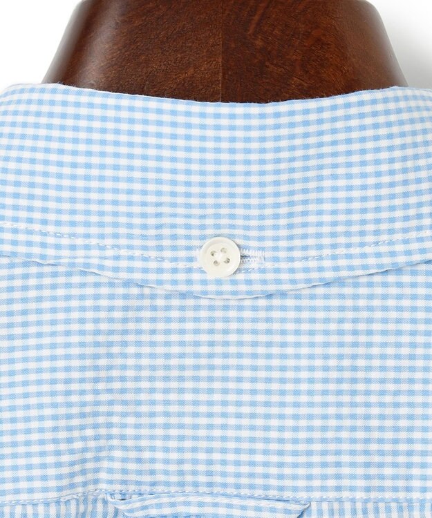 J.PRESS MEN 【クールマックス】サッカーストライプ／マイクロギンガムチェック シャツ/B.D サックスブルー系3