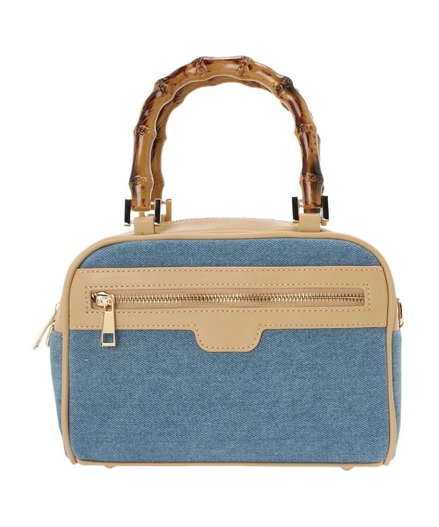 earth music&ecology バンブーテイストハンドルバッグ Light Blue