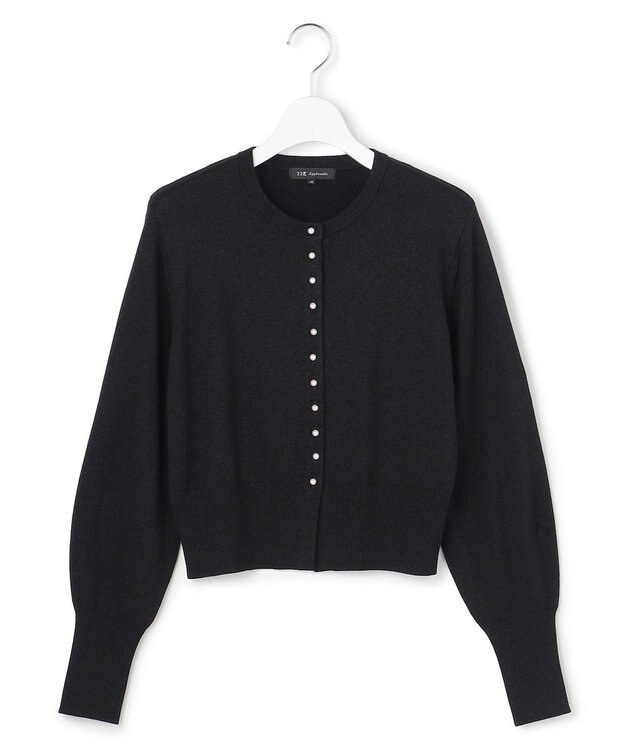 23区 【APPLAUDIR】コンパクト ラメカーディガン ブラック系