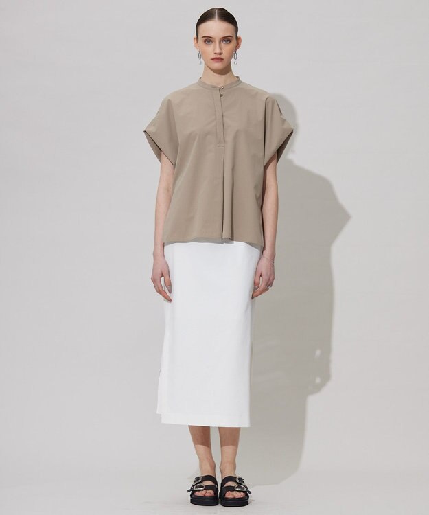 ICB 【洗える】シェルタリングドライサテン タイトスカート アイボリー系