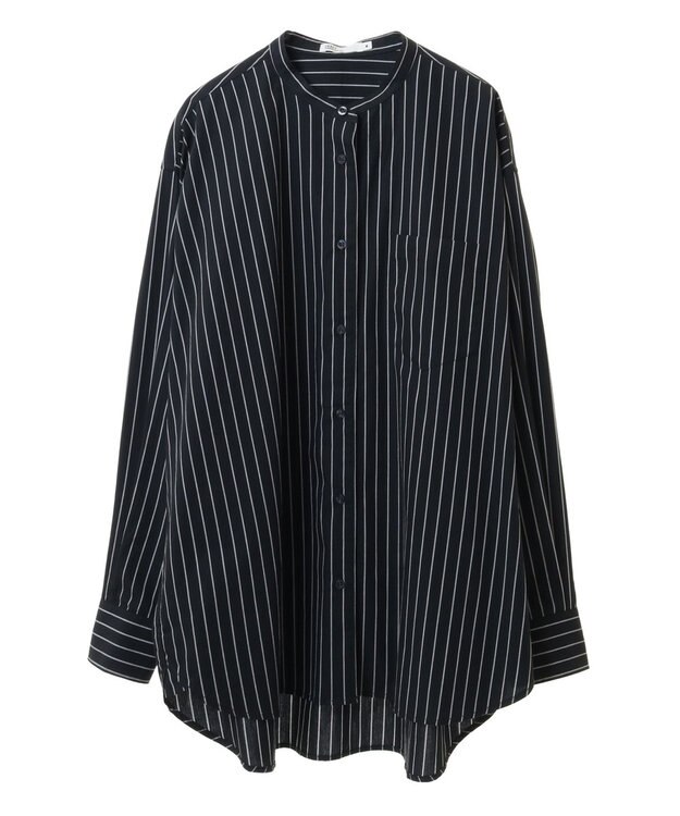 CRAFT STANDARD BOUTIQUE バンドカラーシャツ Stripe Navy