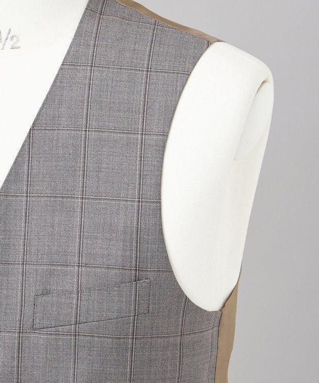 GOTAIRIKU 【DORMEUIL】AMADEUS365 3ピーススーツ （グレーチェック） ライトグレー系4