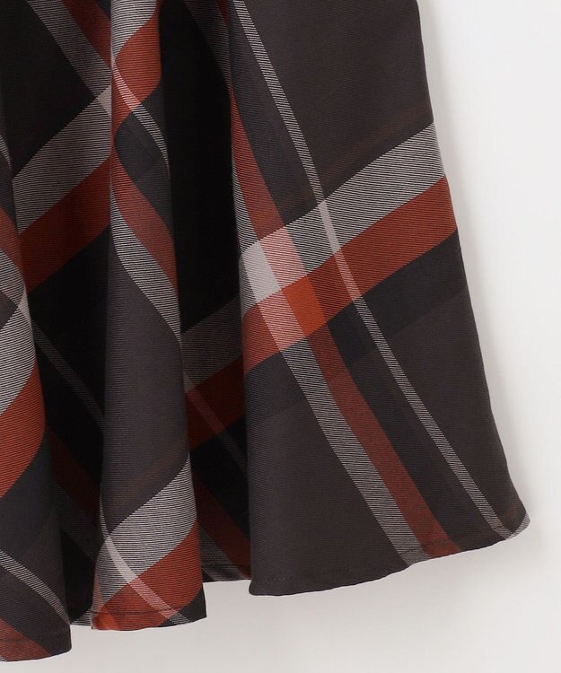 ANY L 【親子連動/洗濯機可能/ウエストゴム】チェックフレアスカート オレンジチェック