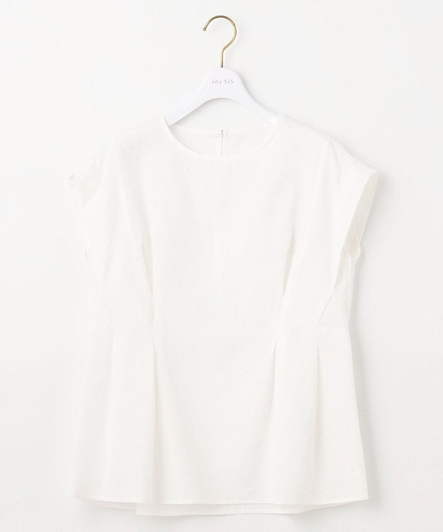 ANY SIS L 【洗える】カラミタンブラータック ブラウス オフ