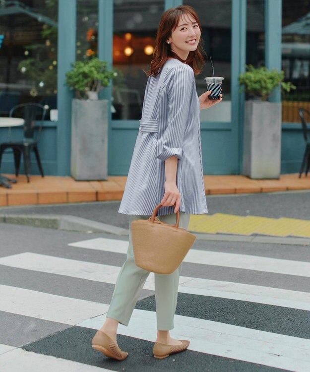 Tiaclasse L 【おのののかさん着用】とろみカラーテーパードパンツ ミント