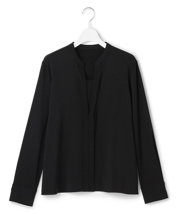 ICB L Fied キーネック ブラウス ブラック