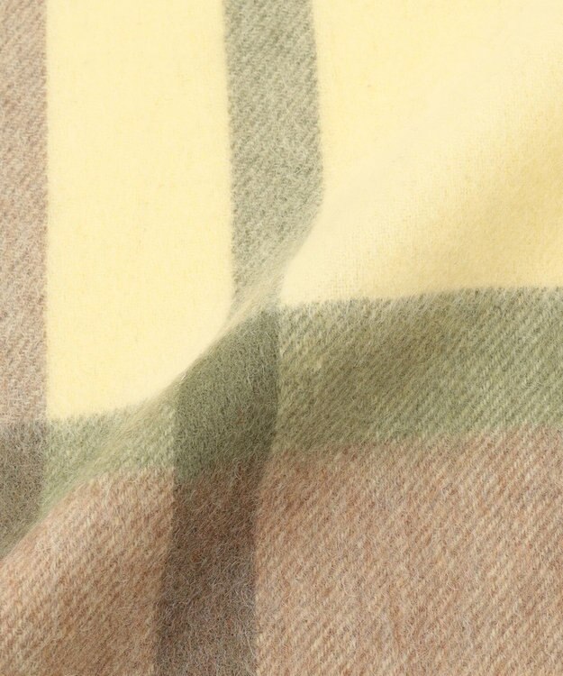 組曲 ウールチェックストール イエロー系