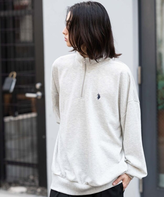 WEGO 【WEB限定/25年秋冬新作/ユニセックス着用ITEM】別注USPOLOハーフZIPPO 杢グレー