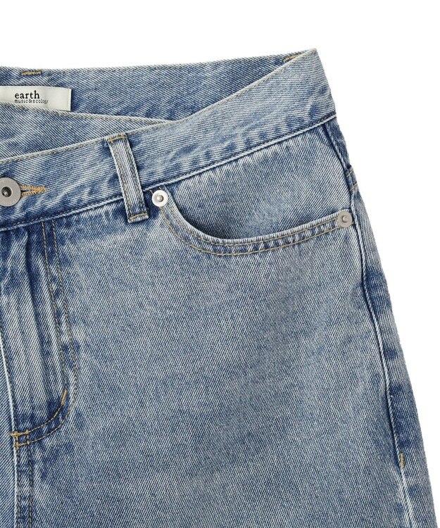 earth music&ecology ウエストアシメデニムパンツ Light Indigo