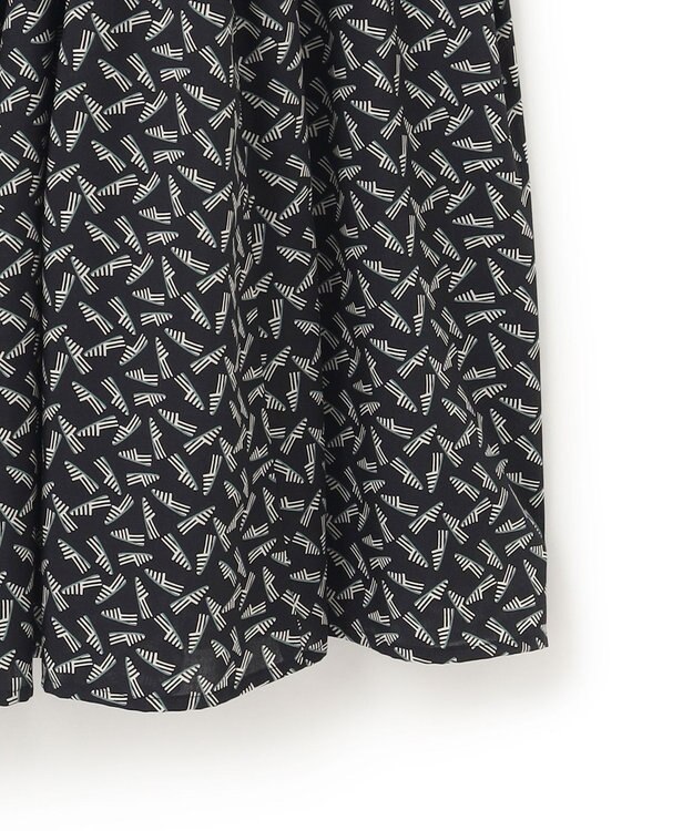 23区 L 【洗える】エスパドリーユプリント ティアード スカート ブラックプリント