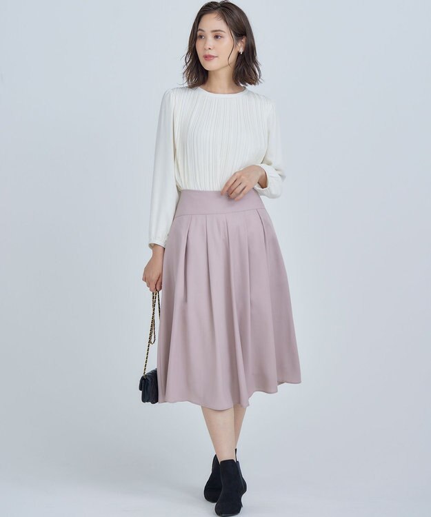 組曲 S 【WEB限定】ジョーゼットシフォンプリーツ ブラウス アイボリー系