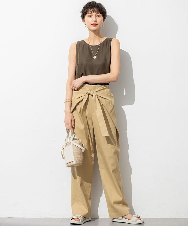 23区 【GOLD LABEL】チノ ラップワイドパンツ ベージュ系