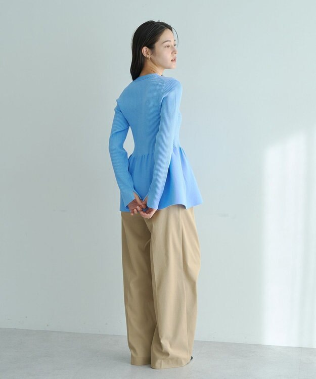 YECCA VECCA ペプラムカーディガン Blue