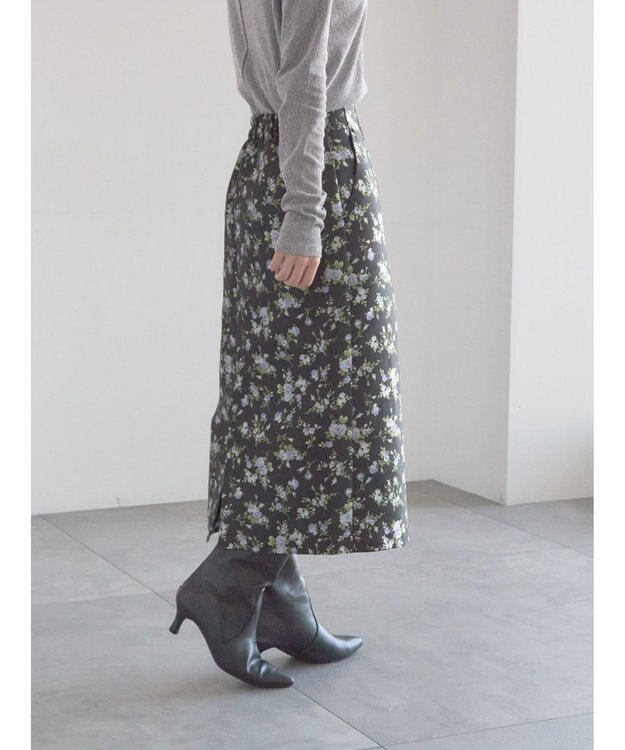 Te chichi ジャガードIラインミドルスカート ブラック