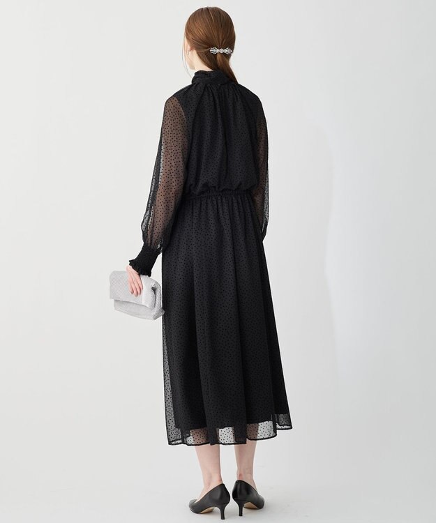 23区 S 【APPLAUDIR】シアードットフロッキー ドレス ブラック系